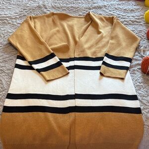 Amazon Tan and Black Striped Cardigan
